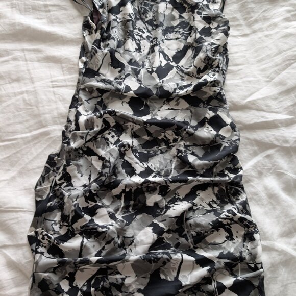 Marc New York Women's Ruched Black/White/Gray Cocktail Dress Size 4 - Picture 4 of 4